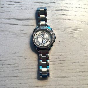 Coach Boyfriend stainless steel 34mm bracelet watch w/crystals/silver white dial